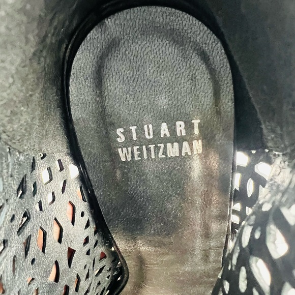 Stuart Weitzman Women  wedge Open Toe  Lace Up Leather booties Size 6.5 - Picture 13 of 15